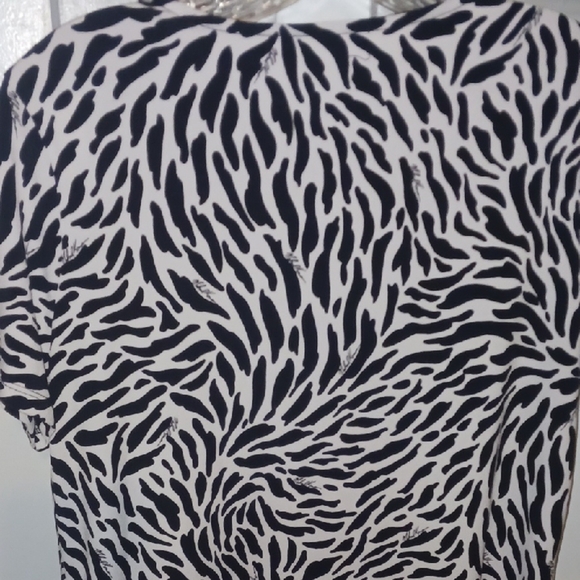 Michael Kors Black and White Crew Neck Short Sleeve Pull On Sheath Mini Dress S - Picture 9 of 16